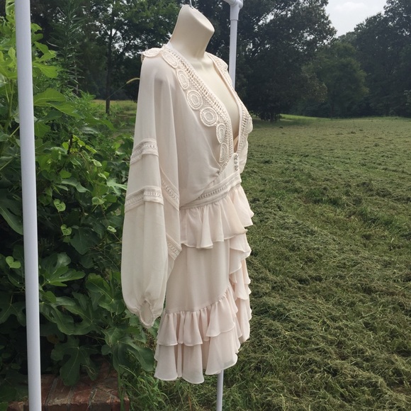 NWT Shona Joy Rafaella Plunge Frill Mini Dress - Picture 4 of 16